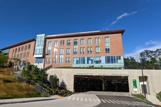 Entrance to ECSC Errik and Emily Anderson Parking Garage
