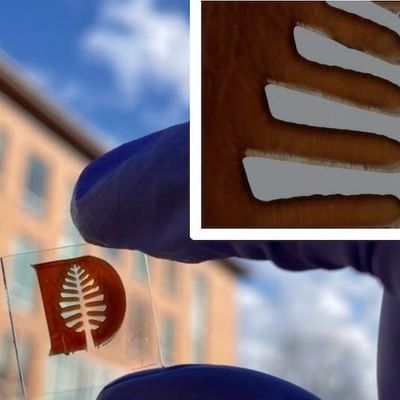 Closeup of a printed solar cell