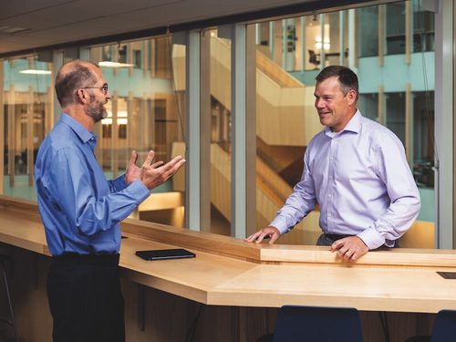 Doug Van Citters and Klaus Keller having a discussion