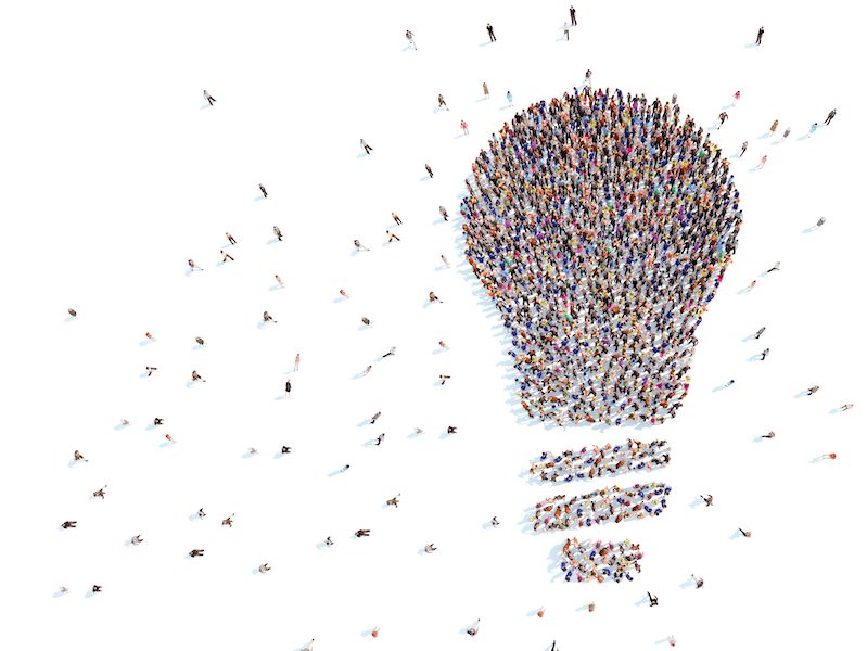 Light bulb crowd