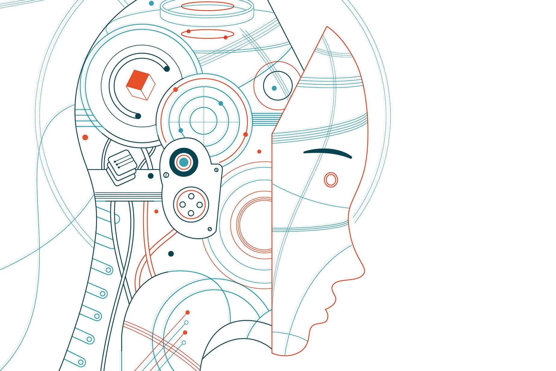 Robot head with gears