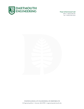 screenshot of blank personalized Dartmouth Engineering letterhead with watermark