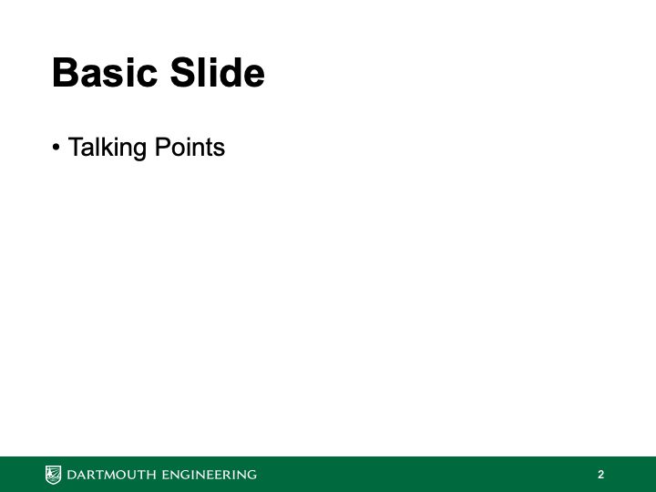 Screenshot of standard width basic slide template