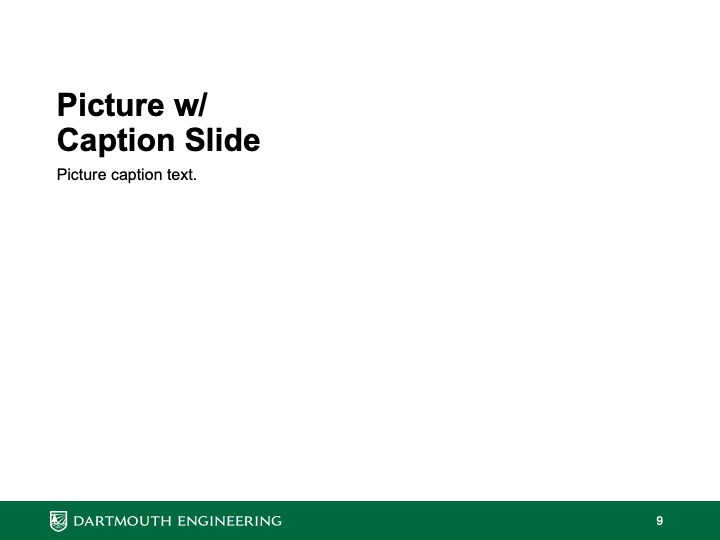 Screenshot of standard width picture with caption slide template